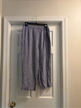Women's Light Blue Elastic-Waist Chinos